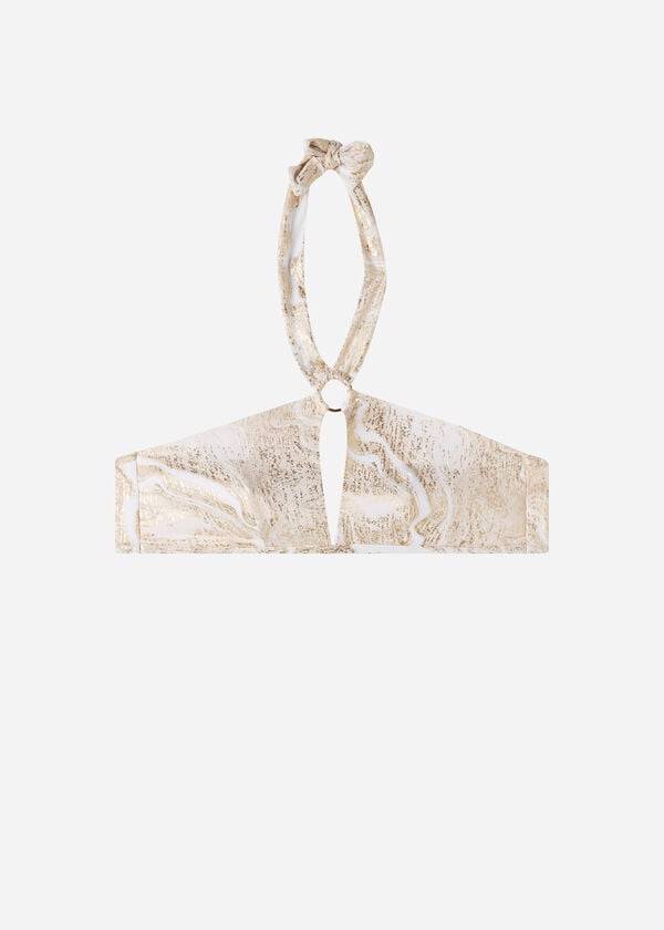 Arriba De Bikini Calzedonia Cut-Out Bandeau Hollywood Mujer Doradas | CL1707ZG