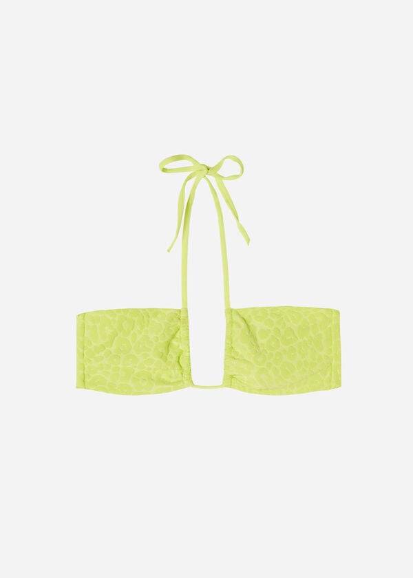 Arriba De Bikini Calzedonia Drawstring Bandeau Bangkok Mujer Verde | CL1708XF
