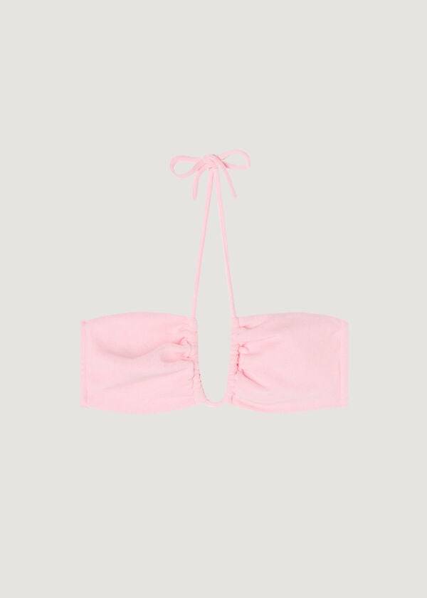 Arriba De Bikini Calzedonia Drawstring Bandeau Beverly Hills Eco Mujer Rosas | CL1709CE