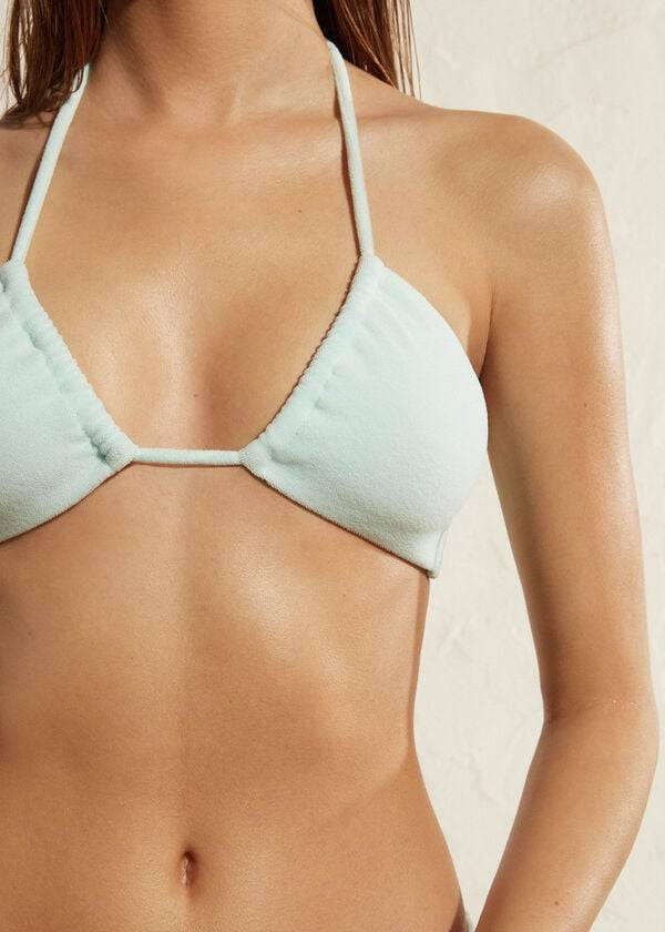 Arriba De Bikini Calzedonia Drawstring Bandeau Beverly Hills Eco Mujer Azules | CL1710VD