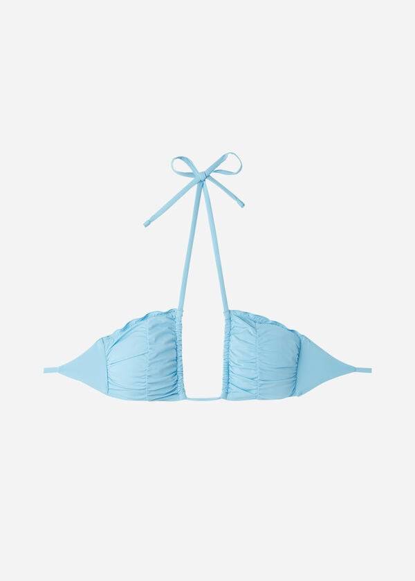 Arriba De Bikini Calzedonia Drawstring Bandeau Islamorada Mujer Azules | CL1711BC