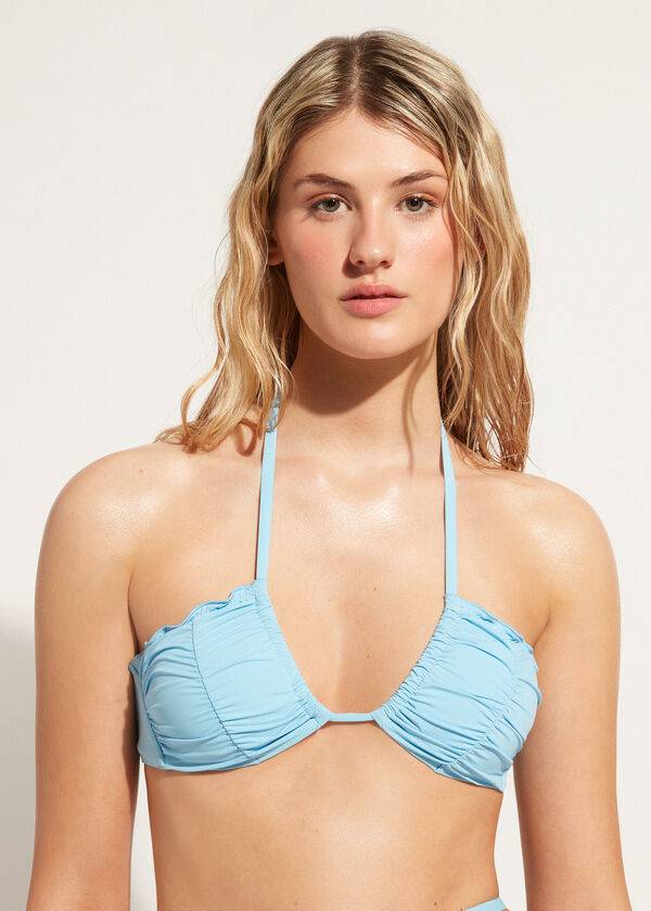 Arriba De Bikini Calzedonia Drawstring Bandeau Islamorada Mujer Azules | CL1711BC