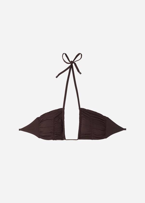 Arriba De Bikini Calzedonia Drawstring Bandeau Islamorada Mujer Cafe Marrones | CL1712NB