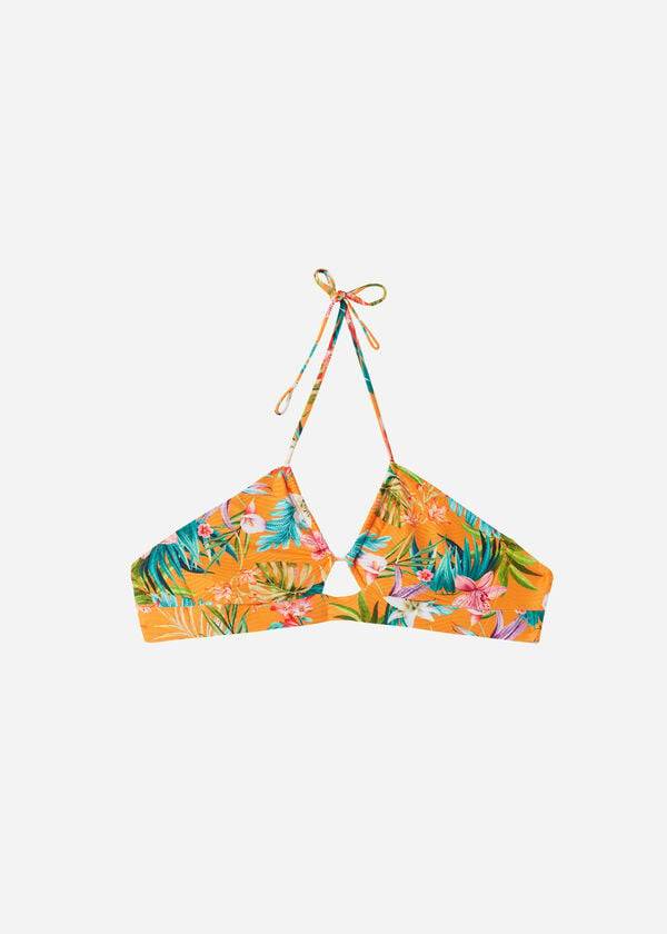 Arriba De Bikini Calzedonia Drawstring Bandeau Rio Eco Mujer Naranjas | CL1713MA