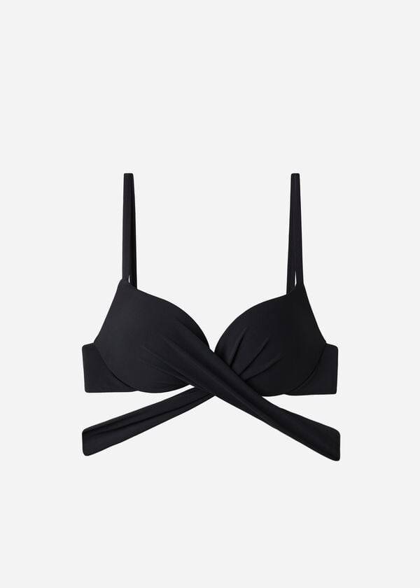 Arriba De Bikini Calzedonia Graduated Acolchado Push Up Indonesia Mujer Negras | CL1720UT