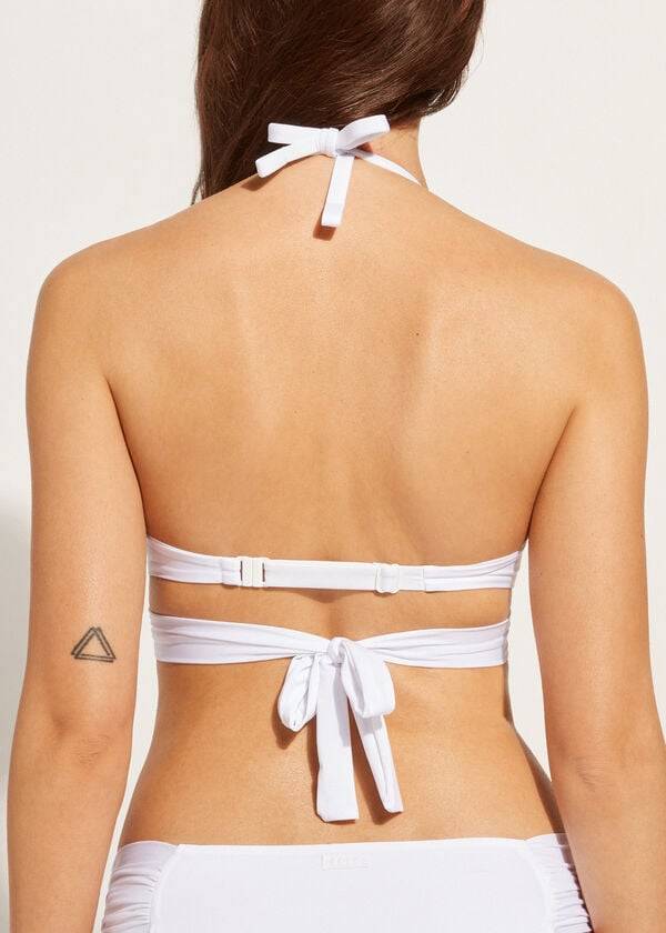 Arriba De Bikini Calzedonia Graduated Acolchado Push Up Indonesia Mujer Blancas | CL1723PQ