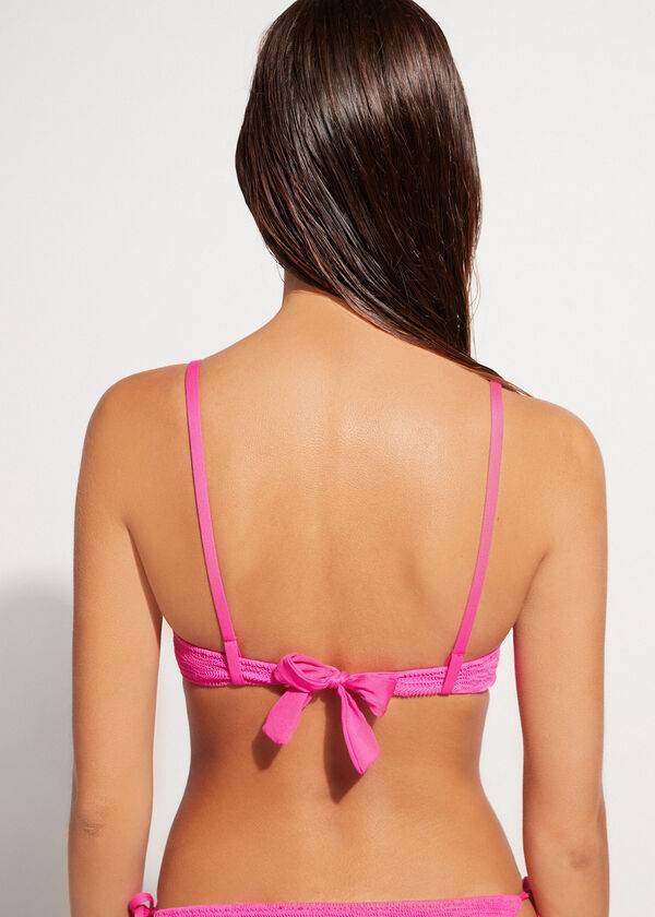 Arriba De Bikini Calzedonia Graduated Acolchado Push-Up Miami Mujer Rosas | CL1726DN