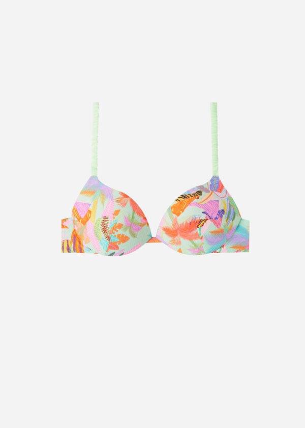 Arriba De Bikini Calzedonia Graduated Acolchado Push-Up Tahiti Mujer Verde | CL1727FM