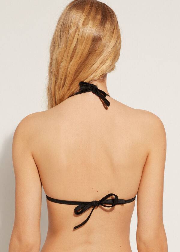 Arriba De Bikini Calzedonia Graduated Acolchado Triangle Cannes Mujer Negras | CL1733ZG