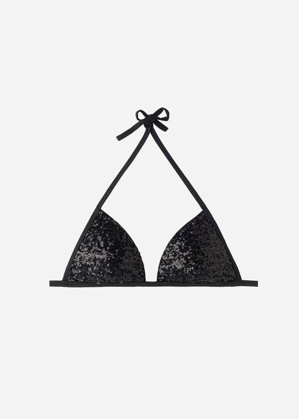 Arriba De Bikini Calzedonia Graduated Acolchado Triangle Cannes Mujer Negras | CL1733ZG