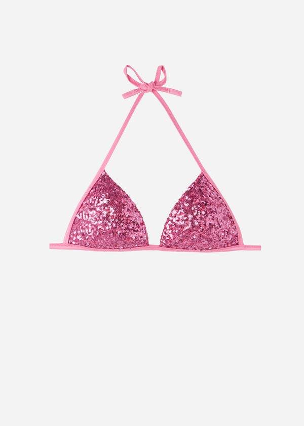 Arriba De Bikini Calzedonia Graduated Acolchado Triangle Cannes Mujer Rosas | CL1734XF