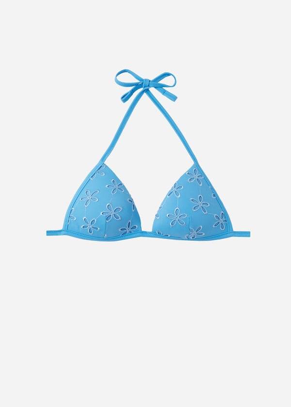 Arriba De Bikini Calzedonia Graduated Acolchado Triangle Corfù Mujer Azules | CL1741WY