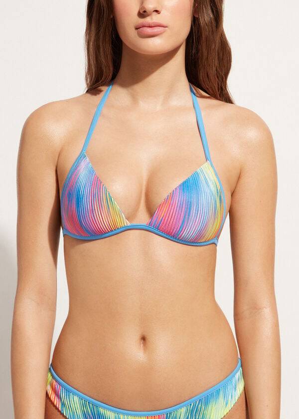 Arriba De Bikini Calzedonia Graduated Acolchado Triangle Maiorca Mujer Multicolor | CL1742EX