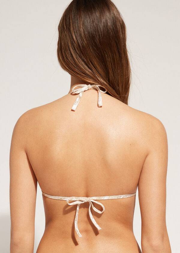 Arriba De Bikini Calzedonia Graduated Acolchado Triangle Melbourne Mujer Doradas | CL1745YU