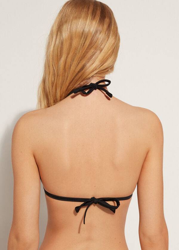 Arriba De Bikini Calzedonia Graduated Acolchado Triangle Shanghai Mujer Negras | CL1746UT