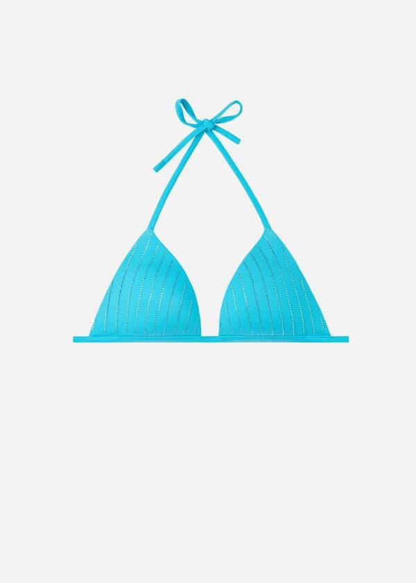 Arriba De Bikini Calzedonia Graduated Acolchado Triangle Shanghai Mujer Turquesa | CL1748OR