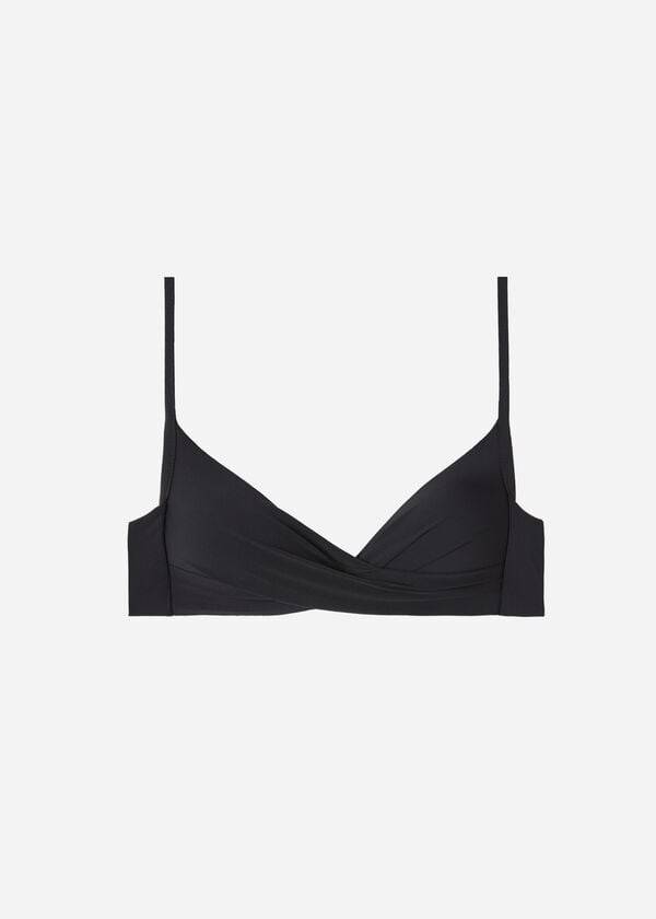 Arriba De Bikini Calzedonia Graduated Soft Crisscross Acolchado Triangle Indonesia Mujer Negras | CL1754GL