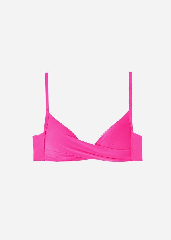 Arriba De Bikini Calzedonia Graduated Soft Crisscross Acolchado Triangle Indonesia Mujer Rosas | CL1756JJ