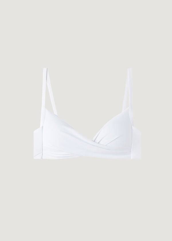 Arriba De Bikini Calzedonia Graduated Soft Crisscross Acolchado Triangle Indonesia Mujer Blancas | CL1757KI