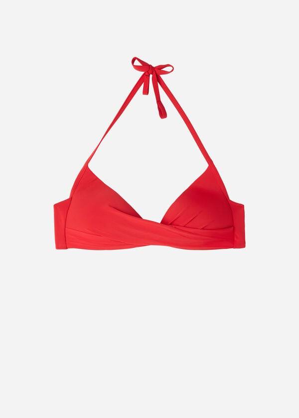 Arriba De Bikini Calzedonia Graduated Soft Crisscross Acolchado Triangle Indonesia Mujer Rojas | CL1759ZG