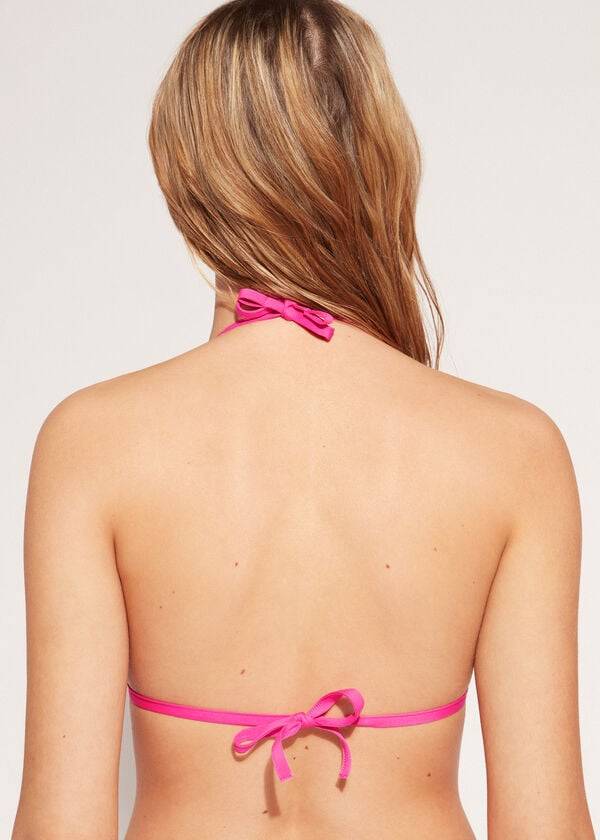 Arriba De Bikini Calzedonia Graduated Soft Acolchado Triangle Indonesia Mujer Rosas | CL1762VD