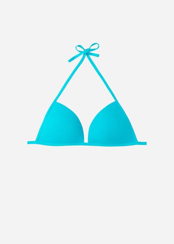 Arriba De Bikini Calzedonia Graduated Soft Acolchado Triangle Indonesia Mujer Turquesa | CL1764NB