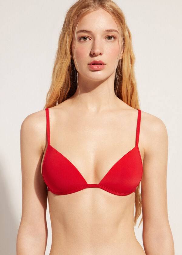 Arriba De Bikini Calzedonia Graduated Soft Acolchado Triangle Indonesia Mujer Rojas | CL1765MA
