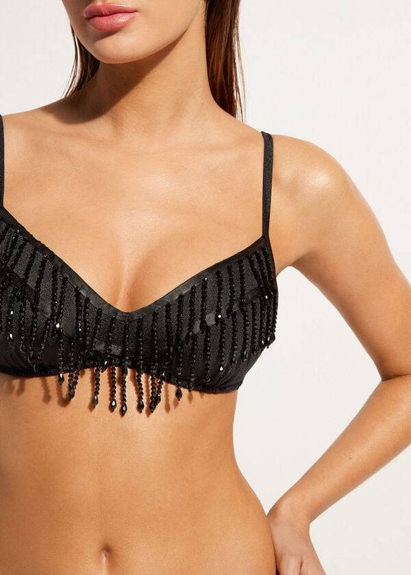 Arriba De Bikini Calzedonia Lightly Acolchado Tank-Estilo Taipei Mujer Negras | CL1780GL
