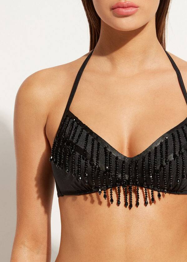 Arriba De Bikini Calzedonia Lightly Acolchado Tank-Estilo Taipei Mujer Negras | CL1780GL