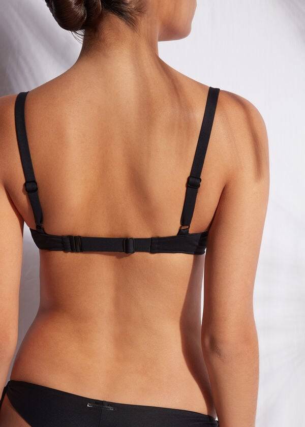 Arriba De Bikini Calzedonia Patrizia Indonesia Push-Up Mujer Negras | CL1938JJ