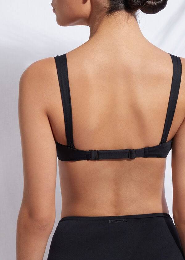Arriba De Bikini Calzedonia Push-Up Bandeau Indonesia Mujer Negras | CL1954UT