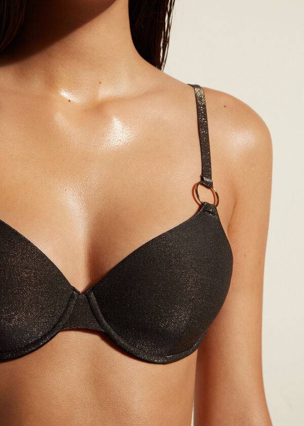 Arriba De Bikini Calzedonia Push Up Hollywood Mujer Negras | CL1943CE