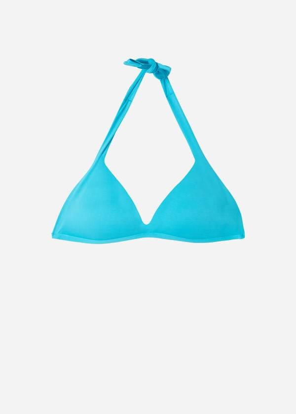 Arriba De Bikini Calzedonia Soft Acolchado Triangle Indonesia Mujer Turquesa | CL1968XF