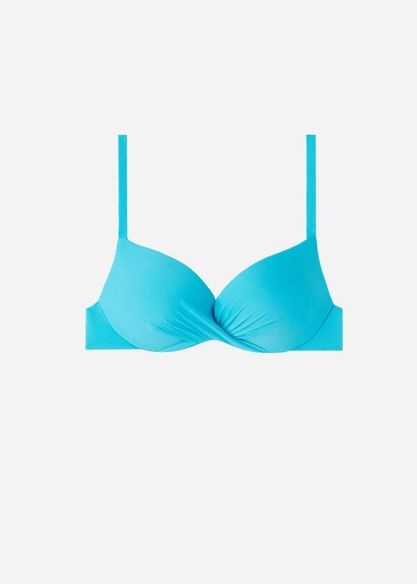 Arriba De Bikini Calzedonia Soft Graduated Super Acolchado Push-up Indonesia Mujer Turquesa | CL1960DN