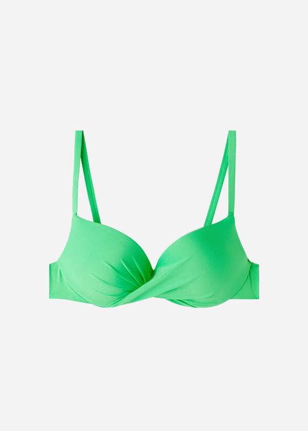 Arriba De Bikini Calzedonia Soft Graduated Super Acolchado Push-up Indonesia Eco Mujer Verde | CL1962GL
