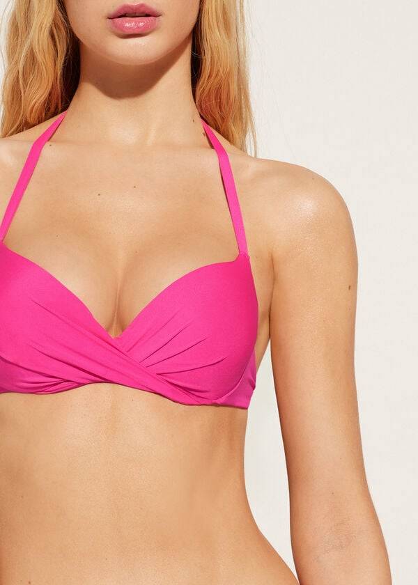 Arriba De Bikini Calzedonia Soft Graduated Super Acolchado Push-up Indonesia Eco Mujer Rosas | CL1963HK