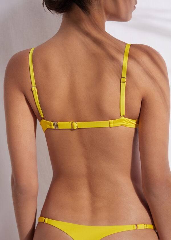 Arriba De Bikini Calzedonia Super Acolchado Push Up Indonesia Eco rosa Mujer Amarillo | CL1979YU