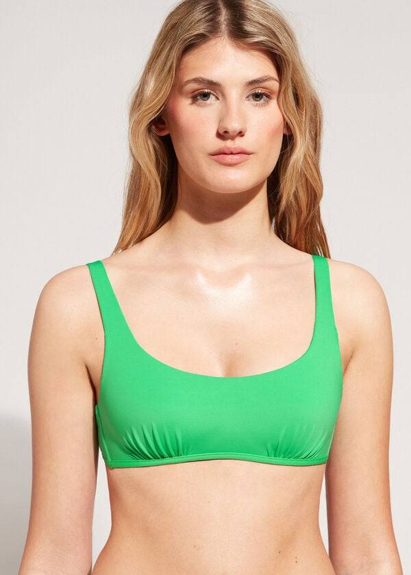 Arriba De Bikini Calzedonia Tank Estilo Indonesia Eco rosa Mujer Verde | CL1995CE