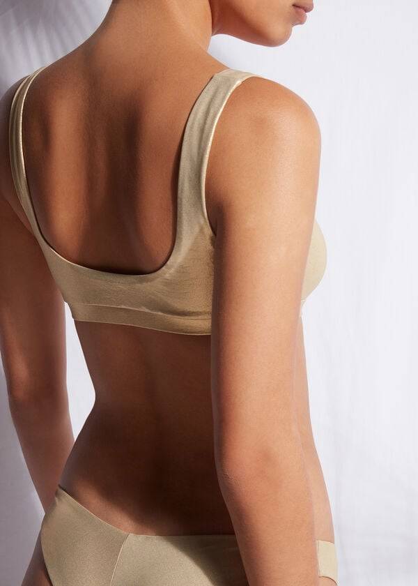 Arriba De Bikini Calzedonia Tank Estilo Palm Bay Mujer Doradas | CL1999MA