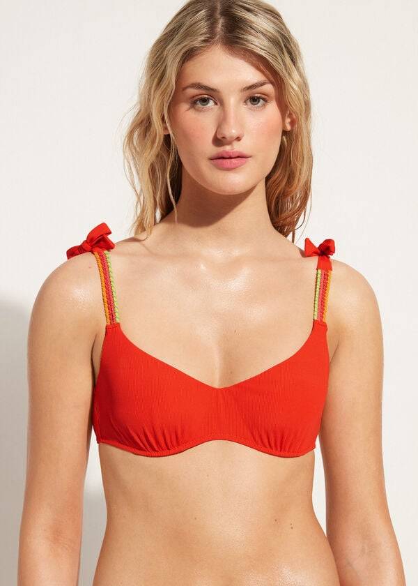 Arriba De Bikini Calzedonia Tank-style Berlino Mujer Rojas | CL2005YU