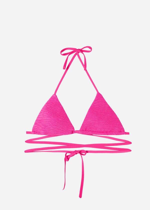Arriba De Bikini Calzedonia Triangle Chanclas String Miami Mujer Rosas | CL2020XF