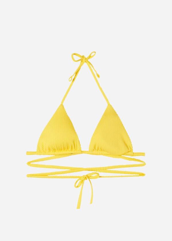 Arriba De Bikini Calzedonia Triangle Chanclas String New York Mujer Amarillo | CL2021CE
