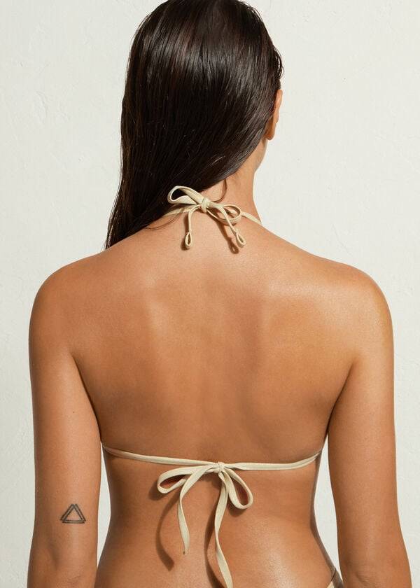 Arriba De Bikini Calzedonia Triangle String Abu Dhabi Mujer Doradas | CL2024NB