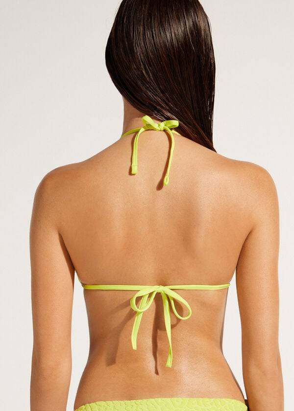 Arriba De Bikini Calzedonia Triangle String Bangkok Mujer Verde | CL2026QZ