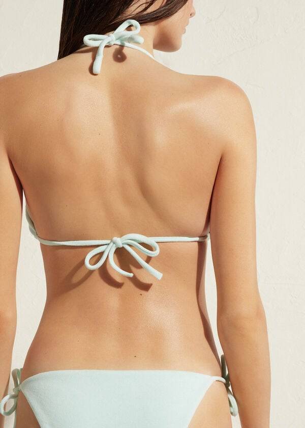 Arriba De Bikini Calzedonia Triangle String Beverly Hills Eco Mujer Azules | CL2027WY