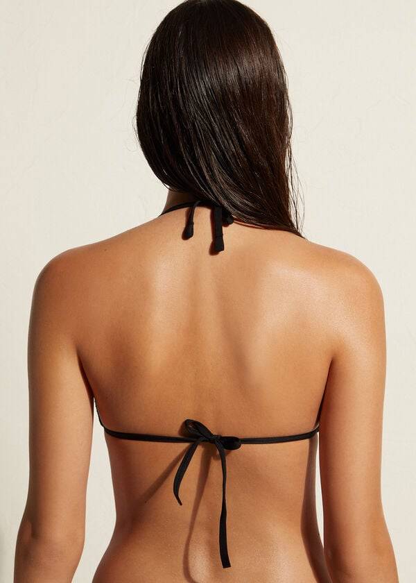 Arriba De Bikini Calzedonia Triangle String Casablanca Mujer Negras | CL2029RW