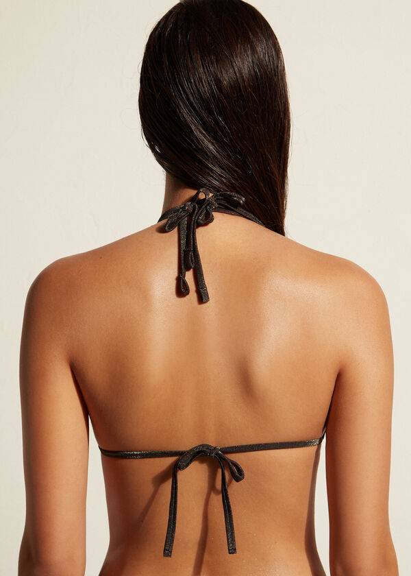 Arriba De Bikini Calzedonia Triangle String Hollywood Mujer Negras | CL2033IS