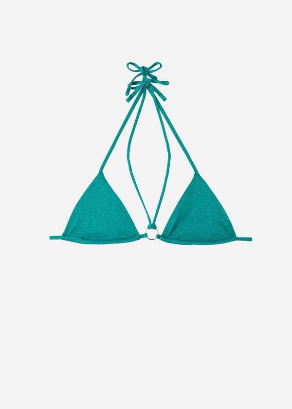 Arriba De Bikini Calzedonia Triangle String Hollywood Mujer Verde | CL2034OR