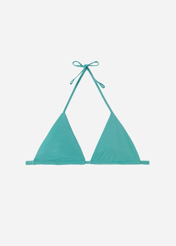 Arriba De Bikini Calzedonia Triangle String Indonesia Eco Mujer Turquesa | CL2037SO