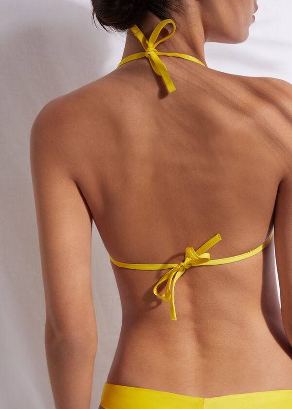 Arriba De Bikini Calzedonia Triangle String Indonesia Eco Mujer Amarillo | CL2038DN